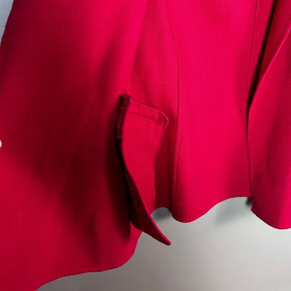Theory sweater blazer size 2 red wool office suiting swacket minimalist tailored - Picture 10 of 12